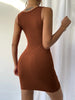 Ruched Square Neck Wrap Dress