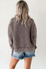 Chestnut Mineral Wash Exposed Seam Patchwork Knit Open Sweater Cardigan by Wild and Free Boutique