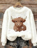 Sweet Crew-neck Top With A Snowman Design by My Store