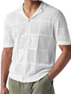Men's Button Down Checkered Eyelet Shirt