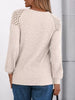 Ribbed Knit T-Shirt with Lace Shoulder Detail by Simply Love