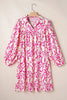 Beautiful Ivory Printed Long Sleeve Mini Dress Elegant & Chic Women's Fashion Dress by Stevvex