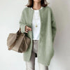 Women’s Wool-Like Oversized Coat — Solid Color, Long Sleeve Button-Up Trench by FitiqueFit