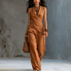 Women's V-Neck Crossover Tank Top & Casual Trousers Two-Piece Set by FitiqueFit