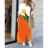Fashion Long Sleeve Printed Shirt Dress Long Positioning Flower