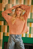 BiBi Chunky Knit Sweater with Flower Detail Sleeves by FitiqueFit