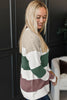 Brown Mixed Texture Knit Striped Colorblock Loose Sweater by Wild and Free Boutique
