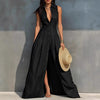 Women's High-Waist Lapel Shirt Maxi Dress – Elegant & Versatile by FitiqueFit
