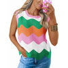 Women’s Rainbow-Striped Cropped Sweater Vest by FitiqueFit
