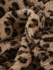 Trendy Fuzzy Leopard Hooded Jacket with Long Sleeves Casual Fit Comfortable Jacket For Women by Stevvex