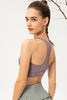 Zip-Up Round Neck Sports Bra