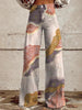 Women's Printed Flare Pants – Mid-Waist Full Length Plus Size by FitiqueFit