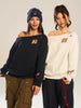 Women’s Slanted Shoulder Embroidered Long-Sleeve Top by FitiqueFit