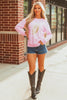 Pink GAME DAY Football Rugby Print Casual Sweatshirt by Wild and Free Boutique