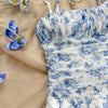 Boho Floral Spaghetti Strap Mini Dress – Ruched Ruffle Hem Vacation Sundress by FitiqueFit