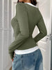 Contrast Long Sleeve Fake Two-Piece T-Shirt by Simply Love