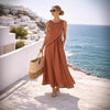 Mediterranean Contrast Color Vacation Dress – 7 Colors, S–3XL by FitiqueFit