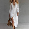 Long-Sleeve Shirt Chic White Dress by FitiqueFit