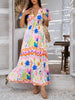 Elegant Printed V-Neck Short Sleeve Maxi Dress Beautiful Casual Women Long Dress by Stevvex