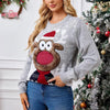 Loose Casual Parent-Child Gray Pullover Christmas Sweater by FitiqueFit