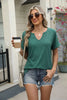 Florira Notched Short Sleeve T-Shirt by Simply Love