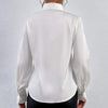 Women’s Ruffled Collared Blouse | Long Sleeve Dressy Work Top by FitiqueFit