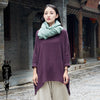 Cotton And Linen Breathable Retro National Long Sleeve Pullover T-shirt