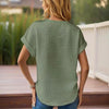 Women’s Textured Cuff Short‑Sleeve Tee by FitiqueFit