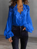 Lace-Panel Puff Sleeve Pleated Ruffle Shirt | Ballet Style by FitiqueFit