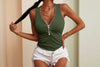 Women's Slim-Fit Zipper Vest Top by FitiqueFit
