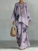 Floral Print Bamboo Linen Two-Piece Set | Wide-Leg Pants by FitiqueFit
