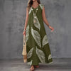 Printed V-Neck Sleeveless High-Waist Maxi Dress | 3 Colors