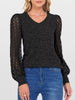 Lace Sleeve V-Neck T-Shirt by Simply Love