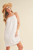 New Summer Embroidered Trim Gauze Square Neck Mini Cami Dress For Women –Elegant, Feminine & Stylish for Summer by Stevvex