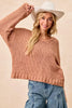 BiBi Chunky Knit Sweater with Flower Detail Sleeves by FitiqueFit