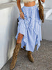 Devine Slit Drawstring Ruffled Skirt