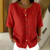 Crew-Neck 3/4 Sleeve Shirt with Metal Buttons – 7 Colors, S–3XL by FitiqueFit
