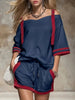 Women's Summer Contrast Color-Block Patchwork Shorts Set – 2-Piece by FitiqueFit
