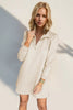 Double Take Textured Zip Long Sleeve Dress Classic Zip-Up Dress for Women Comfortable Outdoor Dress by Stevvex