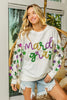 BiBi Fleur De Lis Sleeve Mardi Gras Pullover by FitiqueFit