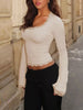Lace Trim Long Sleeve T-Shirt by Simply Love