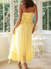 Vintage Ruffled Hem Midi Dress With Tied And Ruched Detail Elegant Feminine Girls Dress by Stevvex