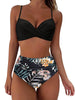 Tropical Vibe High Waist Bikini Set – Flirty V-Neck Swimsuit with Layered Colorblock High Cut Bottom Crisscross Strap Detail & Ultra-Stretch Comfort – Women's Two Piece Swimwear for Summer Beach Pool & Vacation Fun by Stevvex