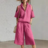 Short-Sleeve Shirt & Loose Shorts Two-Piece Set | Casual by FitiqueFit