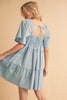 New Summer Square Neck Half Sleeve Tiered Dress For Women, Flattering, Chic, Comfortable and Versatile for Any Occasion by Stevvex