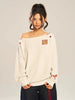 Women’s Slanted Shoulder Embroidered Long-Sleeve Top by FitiqueFit