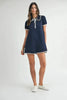 Ruffle Trimmed Collar Fine Knit Mini Dress For Women – Ruffle Mini Dress, Fine Knit Dress, Collar Dress, Feminine Mini Dress, Chic Knit Dress by Stevvex