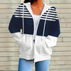 Plus Size Color Block Hoodie – Women’s Casual Zip Sweatshirt by FitiqueFit