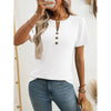 Women’s Notch V‑Neck Short‑Sleeve Tunic Top by FitiqueFit