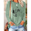 Women’s Long Sleeve Merry Christmas T-Shirt – Cute Christmas Tree Graphic Tee by FitiqueFit